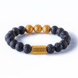 Black lava 10mm K-18 Yellow gold