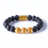 Black lava 10mm K-18 Yellow gold