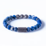 Sodalite Matt 8mm Black Ruthenium