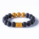 Black Lava 12mm K-18 Yellow Gold