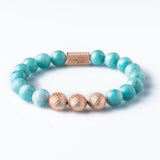 Amazonite 12mm K-18 Rose Gold