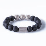 Black lava 12mm Sterling 925 silver