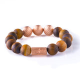 Tiger Eye Matt 12mm K-18 Rose Gold
