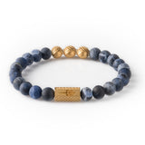 Sodalite Matt 8mm K-18 Yellow Gold