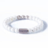 White Onyx 8mm Sterling 925 Silver