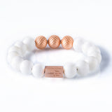 White Onyx 12mm K-18 Rose Gold