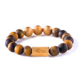 Tiger Eye Matt 10mm K-18 Yellow Gold
