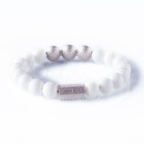 White Onyx 10mm Sterling 925 Silver