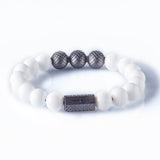 White Onyx 10mm Black Ruthenium