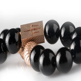 Black Onyx 12mm K-18 Rose Gold
