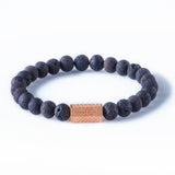 Black lava 8mm K-18 rose gold