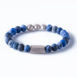 Sodalite Matt 8mm Sterling 925 Silver