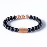 Black Onyx 8mm K-18 Rose Gold