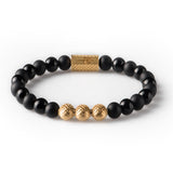 Black Onyx Nero 8mm K-18 Yellow Gold