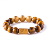 Tiger Eye 12mm K-18 Yellow Gold