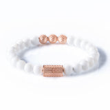 White Onyx 8mm K-18 Rose Gold