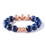 Sodalite 12mm K-18 Rose Gold