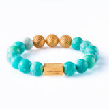 Amazonite 12mm K-18 Yellow Gold