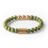 Canadian Jade 8mm K-18 Yellow Gold