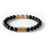 Black Onyx Nero 8mm K-18 Yellow Gold