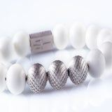 White Onyx 12mm Sterling 925 Silver