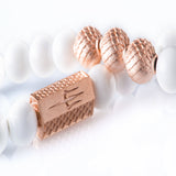 White Onyx 8mm K-18 Rose Gold