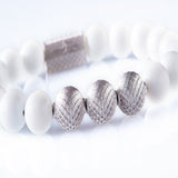 White Onyx 10mm Sterling 925 Silver