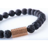 Black lava 8mm K-18 rose gold