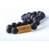 Black lava 8mm K-18 yellow gold