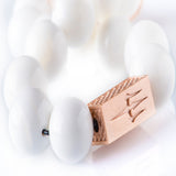 White Onyx 12mm K-18 Rose Gold