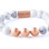 Howlite 10mm Κ-18 Rose Gold