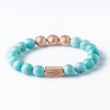 Amazonite 12mm K-18 Rose Gold
