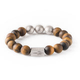 Tiger Eye Matt 12mm Sterling 925 Silver