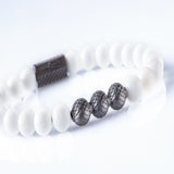 White Onyx 8mm Black Ruthenium
