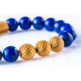 Lapis lazuli 10mm K-18 yellow gold