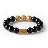 Black Onyx 12mm K-18 Yellow Gold