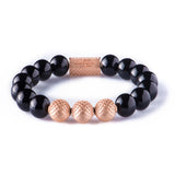Black Onyx 10mm K-18 Rose Gold