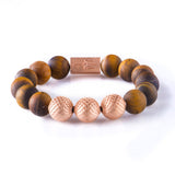 Tiger Eye Matt 12mm K-18 Rose Gold