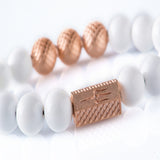 White Onyx 10mm K-18 Rose Gold