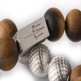 Tiger Eye Matt 12mm Sterling 925 Silver