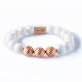 White Onyx 12mm K-18 Rose Gold