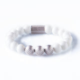 White Onyx 10mm Sterling 925 Silver
