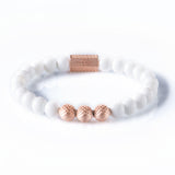 White Onyx 8mm K-18 Rose Gold