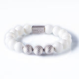 White Onyx 12mm Sterling 925 Silver