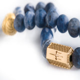 Sodalite Matt 8mm K-18 Yellow Gold