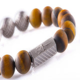 Tiger Eye Matt 10mm Sterling 925 Silver