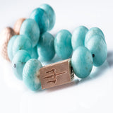 Amazonite 12mm K-18 Rose Gold