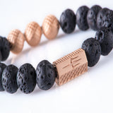 Black lava 10mm K-18 rose gold
