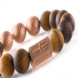 Tiger Eye Matt 12mm K-18 Rose Gold