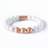 White Onyx 10mm K-18 Rose Gold